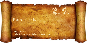 Mercz Ida névjegykártya